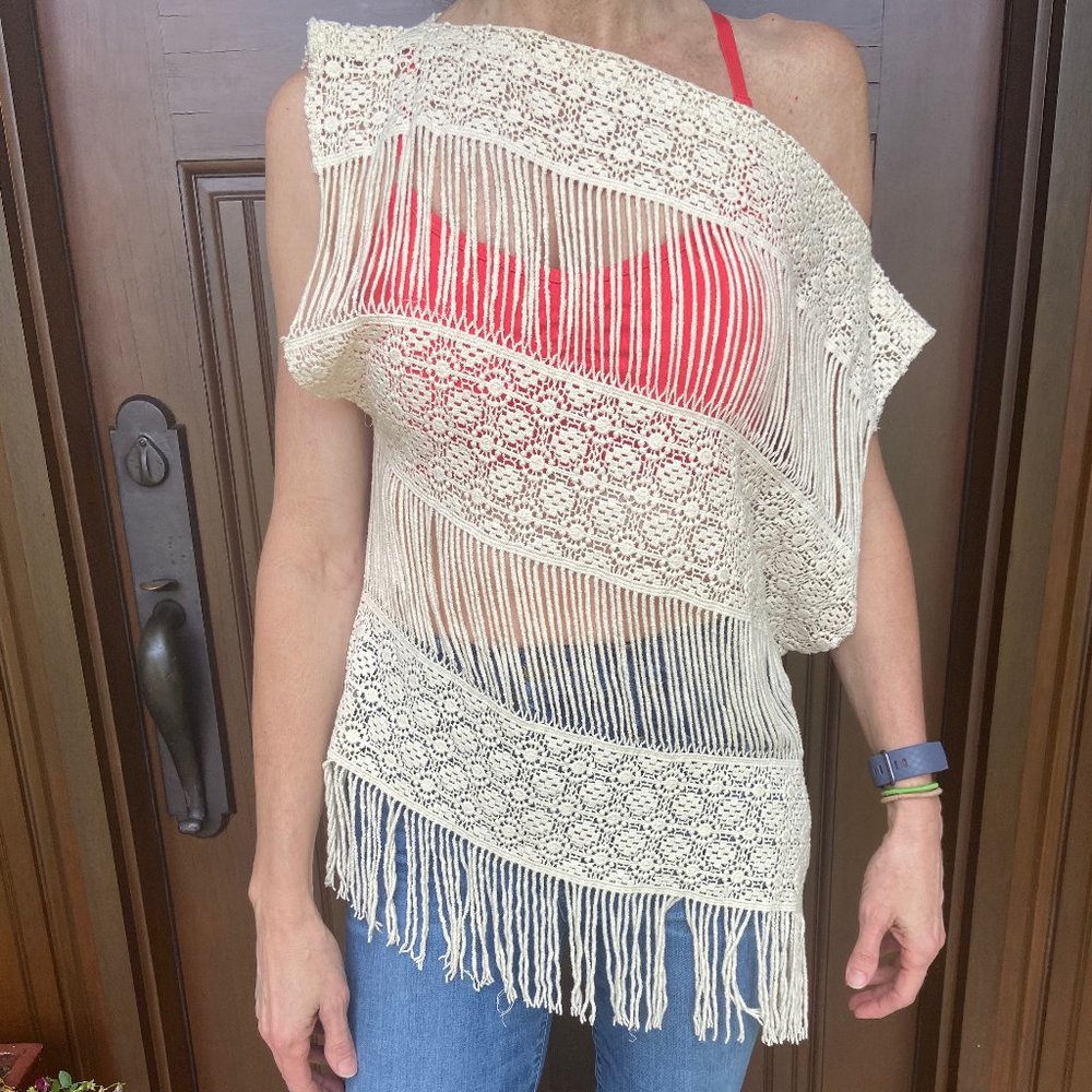 Anthro Cream Callahan Crochet Top Cover-up - Picture 6 of 10
